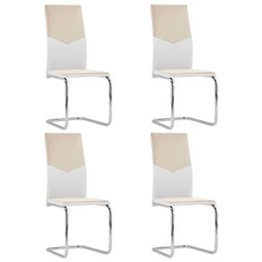 Cantilever Dining Chairs 4 pcs Cappuccino Faux Leather