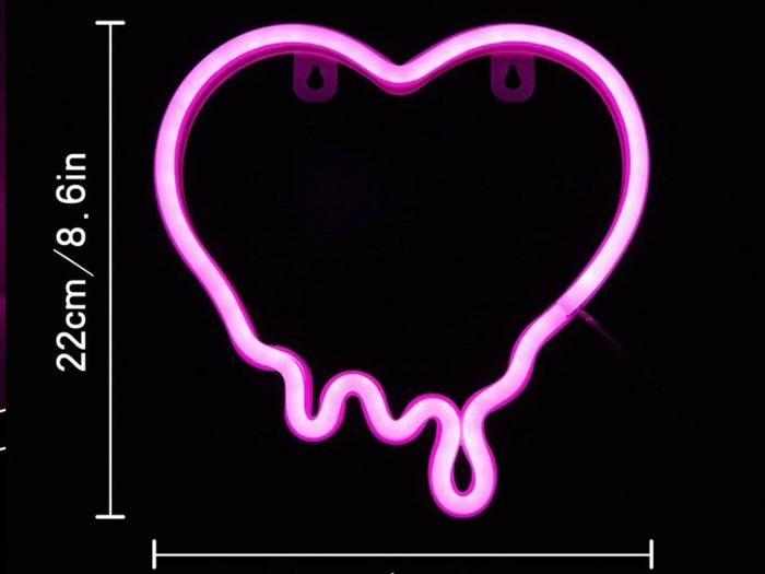 Heart Neon Signs, Pink Heart Neon Lamp Pink LED Neon Lights Night Light for Bedroom USB/Battery Operated Heart Night Lights for Wall Home Kids' Room Birthday Party Bar Decor Best Gifts (FREE POSTAGE)