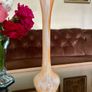 Mid Century Italian or Murano style Tall Swirl Pattern Orange and White Bud Vase 31 cm Image 2