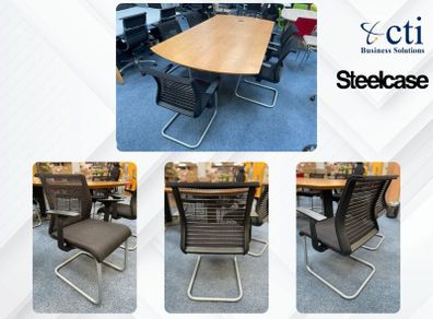10 x Steelcase Black Meeting Chairs - Grade A