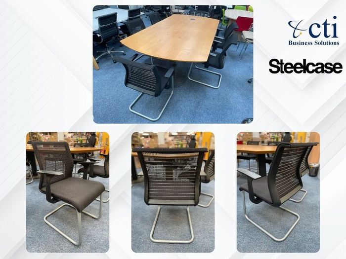 10 x Steelcase Black Meeting Chairs - Grade A