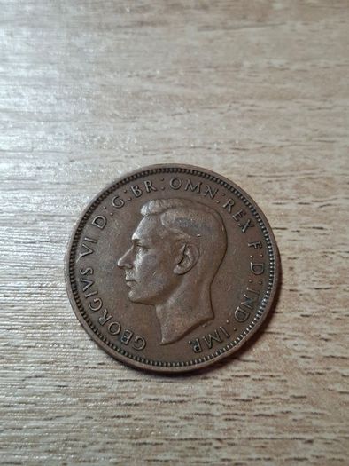 Great Britain UK 1946 Half Penny George VI Coin - free standard postage