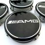 4x AMG Gloss BLACK Mercedes Benz 75mm Alloy Wheel Center Caps cap Hub Cover E S C S CLK 75 Image 5