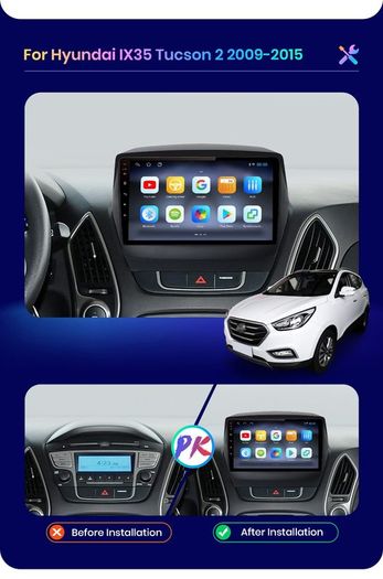 2din Android 11 Car Radio Multimedia GPS Maps Video Player Navigation GPS For Hyundai Tucson IX35 2011-2014