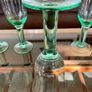 Tall Vintage Artisan Green Wine Water Glasses Sweden 1990s Image 10