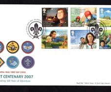 2007 Great Britain EUROPA Stamps - The 100th Anniversary of Scouting Commemorative Stamps addressed First Day Cover (FDC) with Edinburgh pictorial cancel