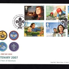 2007 Great Britain EUROPA Stamps - The 100th Anniversary of Scouting Commemorative Stamps addressed First Day Cover (FDC) with Edinburgh pictorial cancel