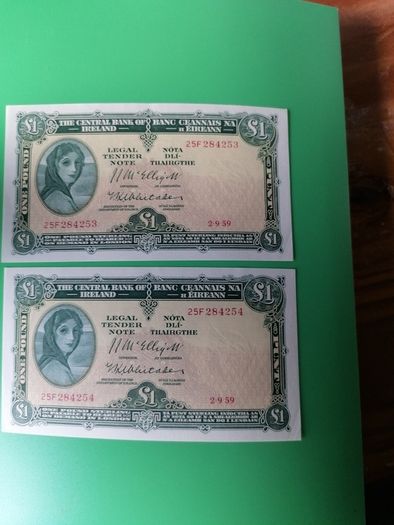 1959 Irish One Pound Banknotes