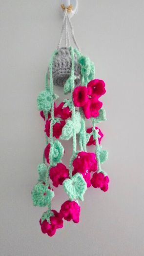 Handmade Crochet Hanging Flower Pot