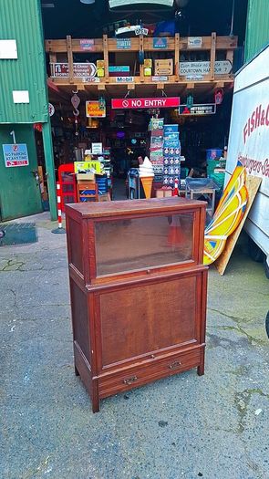 1940's Antique French oak/walnut modular bookcase/display unit..