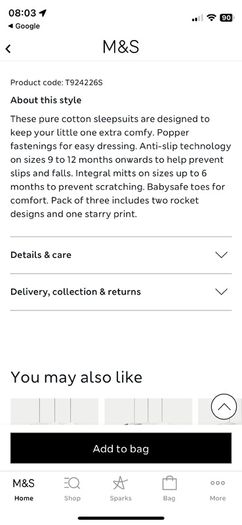 Baby grows M and S BNWT
