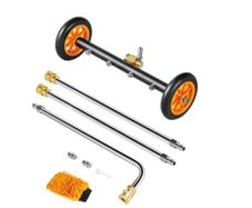 16" Pressure Washer Undercarriage Cleaner, Stainless Steel Surface Cleaner for Pressure Washer, 4000 Max PSI, Angle Adjustment Gear, 4 Spray Nozzles