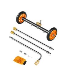 16" Pressure Washer Undercarriage Cleaner, Stainless Steel Surface Cleaner for Pressure Washer, 4000 Max PSI, Angle Adjustment Gear, 4 Spray Nozzles