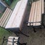 cast irom garden set - bench - table - chairs. Image 8