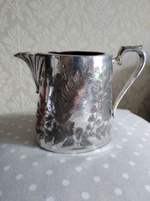 Silver Plated engraved Milk Jug