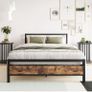 Double Bed Frames with Wood Headboard Image 6