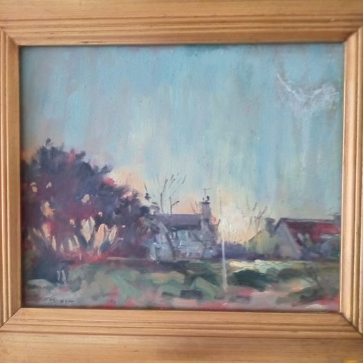 Norman Teeling..."Burrow Beach,Sutton" Gilt Framed Oil on Board Painting