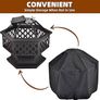 NEW SALE | 70cm Metal Outdoor Fire Pit - Large Bonfire Wood Burning Patio & Outdoor Fireplaces Backyard Firepit For Outside With Spark Screen And Round Fireplace Cover Image 7