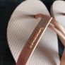 Gold Haviana flip flops women's UK size 4 Image 2