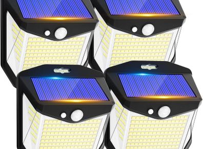 Solar Security Lights 4 Pack - Motion Sensor - 248 LED - Brand New