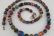 Antique Venetian Style MultiColor Mix Glass Beads Necklace