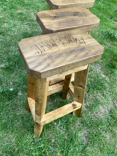 Hand Made Custom Built Home Bar Garden Stools