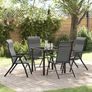 Garden Dining Set Height-Adjustable 5 pcs Grey Poly rattan Image 3