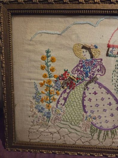 1950's Needlework - Framed & Signed