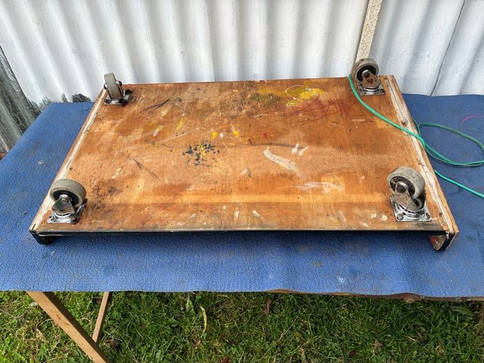 vintage wooden hand cart