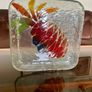 Decorative Pineapple Fused Glass Serving Plate Textured Image 2