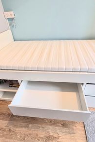 Single bed with mattress and storage