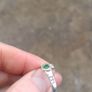 Emerald and CZ Sterling Silver Claddagh Ring Image 6