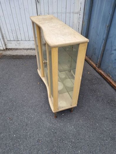 vintage mid century glass display cabinet