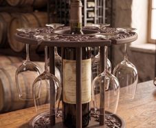 3D Printed Wine Bottle & Wine Glass Holder Elegant Tabletop Display