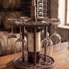 3D Printed Wine Bottle & Wine Glass Holder Elegant Tabletop Display