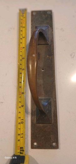 Pair Vintage Solid Brass 12" Pull Door Handles