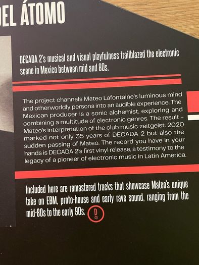 Decada 2 - La Noche Del Atomo - 12" Vinyl LP Compilation - 2021 Reissue Philoxenia Records