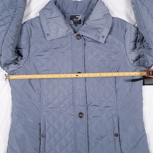 Isle Collection Slate Blue Grey Diamond Quilted Jacket 18UK/46EU