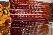 Vintage Stylish Brown Ceramic or Stoneware Corn on the cob Serving Dish Made in Taiwan 1960s 1970s 8 Holders