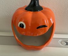 Ceramic pumpkin tea light holder- Halloween decoration