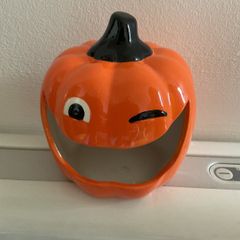 Ceramic pumpkin tea light holder- Halloween decoration