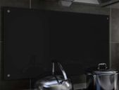 Kitchen Backsplash Black 90x50 cm Tempered Glass