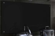 Kitchen Backsplash Black 90x50 cm Tempered Glass