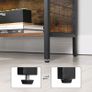 _Bookcase, office shelf, kitchen shelf, with 4 shelves, 4 S-hooks included, office, living room, home office, stable steel frame, industrial design, vintage brown-black Image 5
