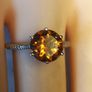 3 ct. Citrine Solitaire Ring with Moissanite accents. Bargain Price Image 5