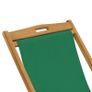 Folding Beach Chair Solid Teak Wood Green Image 6