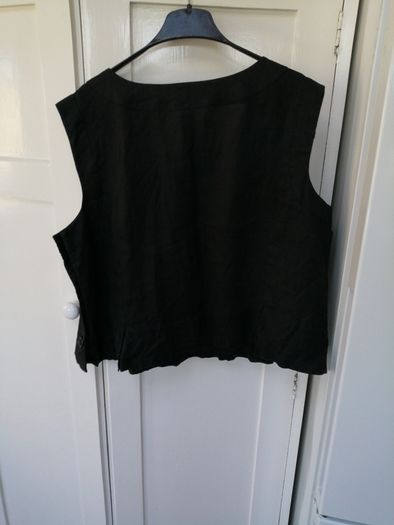 Hobbs Black Linen Top Size 18