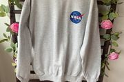 sweatshirt topman nasa logo back grey sweatshirt medium