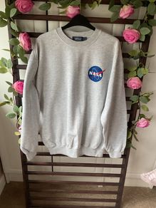 sweatshirt topman nasa logo back grey sweatshirt medium