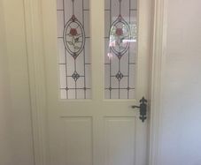 half glass door rose flower pattern.